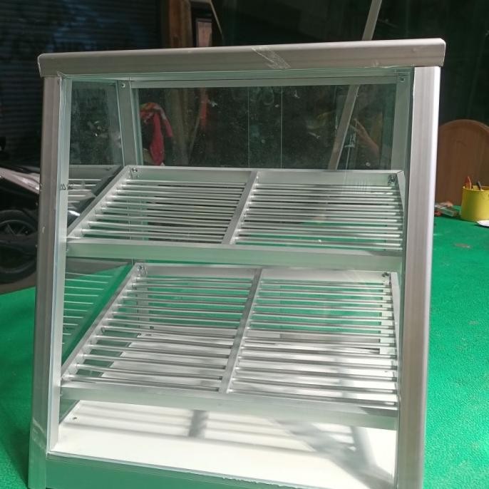 CO etalase kaca makanan/etalase dagang Lampu Kuning UK.55x40x50