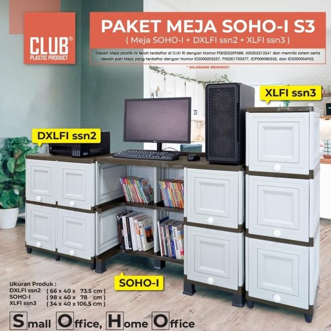 

Club Paket Meja Kantor Soho Set 3 | Lemari Cabinet Plastik Club Sohos3