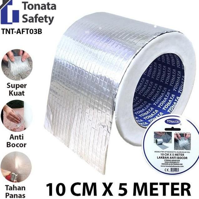 

Laban Anti Bocor Lem Anti Air Tonata Alumunium Foil Butyl Tape 10 Cm 5 M