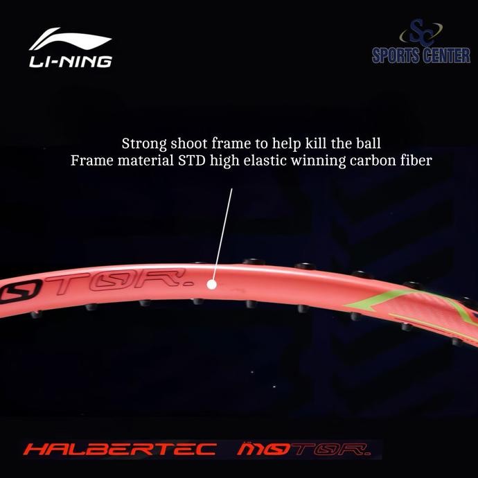 New Raket Badminton Lining Halbertec Motor Aypu075 Neon Pink Original Dan Terpercaya