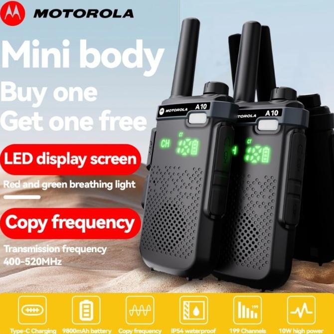 Ht Motorola Mini Jarak Jauh 15 Km (2Pcs) 9800 Mah Waterproof Original Dan Terpercaya