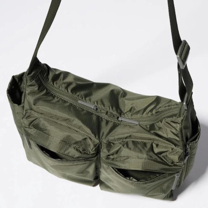 Promo Uniqlo Waist Body Bag Tas Selempang Bahu Nylon Pria Wanita Black