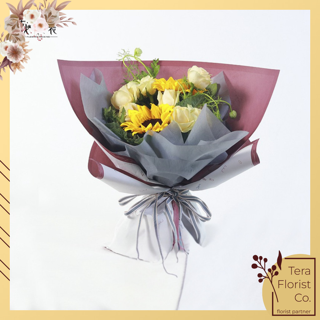 

iDk90 28 Lembar - 30 Lembar Kertas bunga Cotton Paper Wrapping Packaging Tissue paper korea