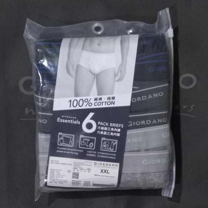 Celana Dalam Pria 1 Pack / 6 Pcs Giordano Original ( Warna Random ) Original Dan Terpercaya