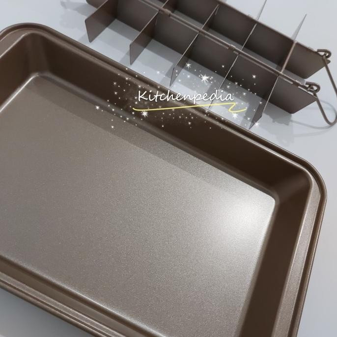 

Brownie Pan Loyang Cetakan Kue Brownies Sekat Anti Lengket Non Stick Original Dan Terpercaya