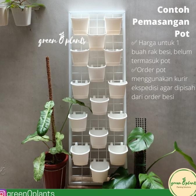 Rak Besi Tanaman Dinding Vertikal Vertical Garden 120cm x 40cm Putih