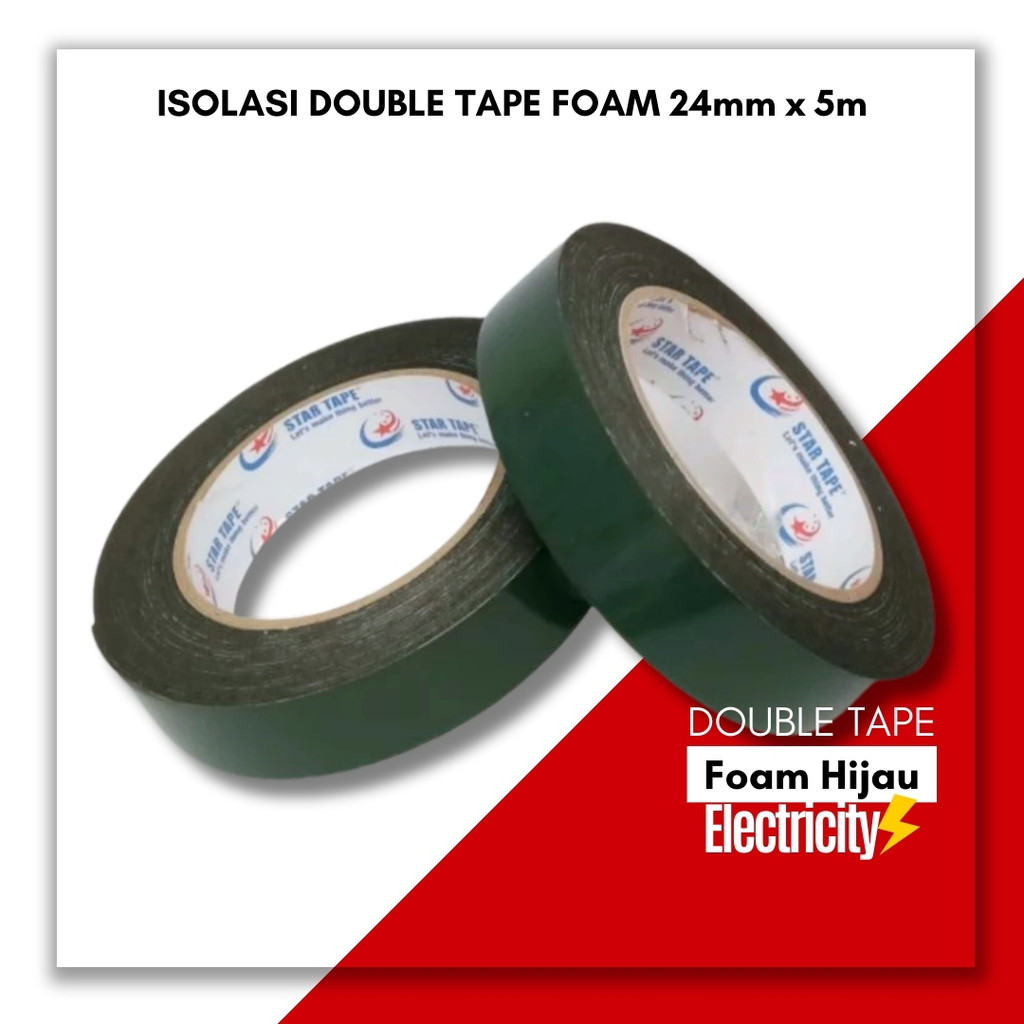 

Star Tape Isolasi Double Foam Hijau 24mm x 5m