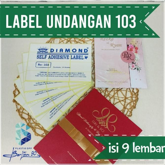 TERMURAH 1 BALL Label stiker Undangan 103 untuk nama undangan Isi 25 Pack
