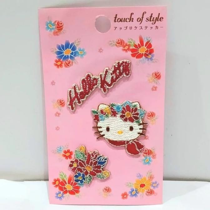 

HOT SALE READY HELLO KITTY FLOWER TOUCH OF STYLE BORDIR STICKER URXT (ORIGINAL)