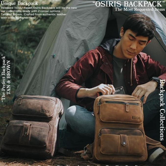 Tas Ransel Kulit Pria Reven Osiris Backpack Crazy Horse Terbaru