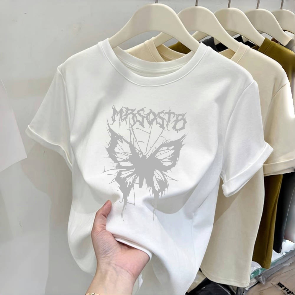 Kaos Pola Kupu-Kupu /kaos wanita oversize