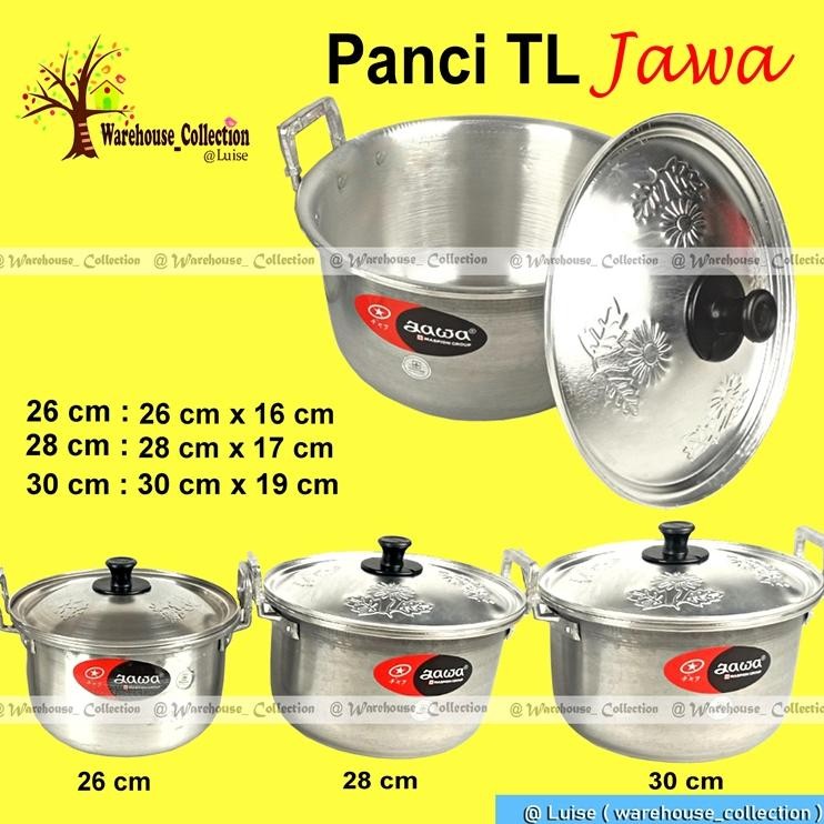 Panci Jawa / Panci Rumahan + Tutup / Panci Aluminium / Panci Masak Jawa 26Cm/ 28Cm / 30Cm