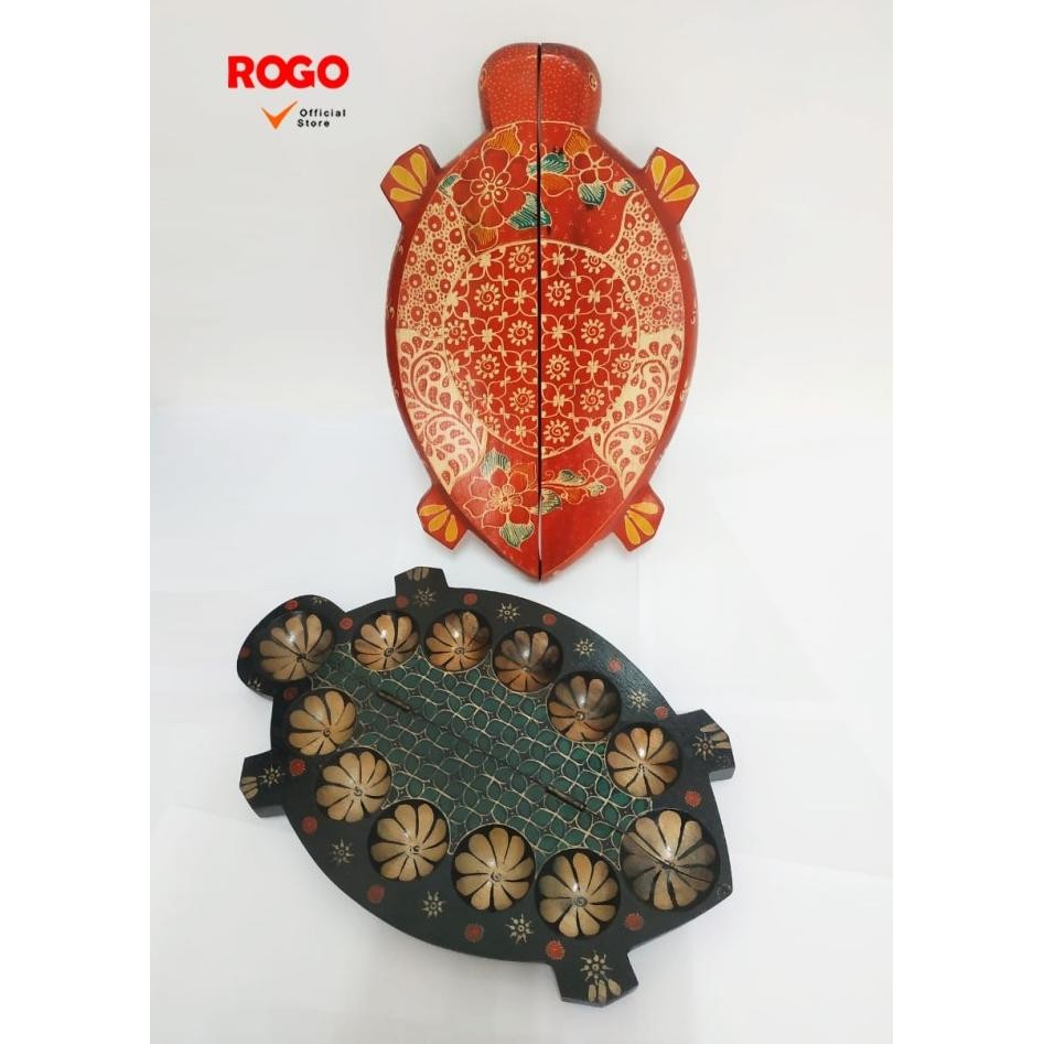 Congklak Dakon Kayu Lipat Bentuk Kura-Kura JRS