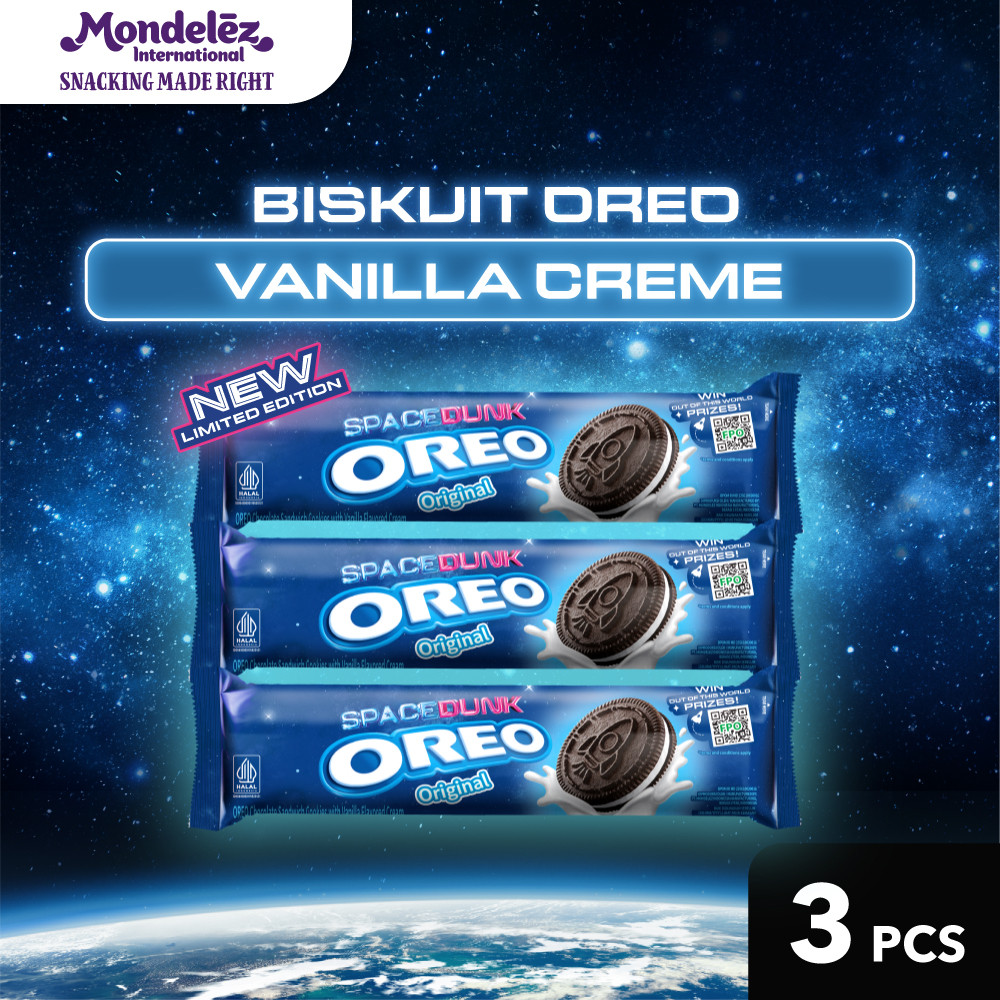 

OREO VANILLA CREAM 110.4G x 3 - EDISI SPACE DUNK | Cookies Biskuit Cemilan Anak & Dewasa