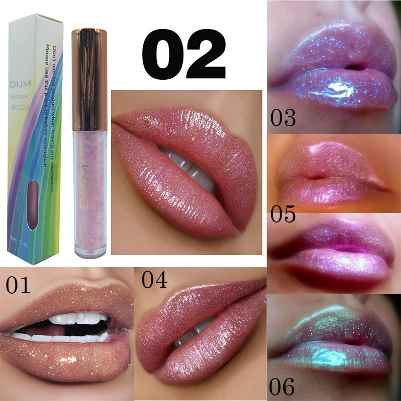 Kualitas Tinggi6Lipstik Nude Lip Gloss Berkilau Metalik  Kadal Warna-warni Berkilau Melembapkan