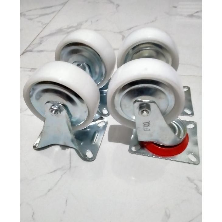 Roda Troli 4 Inchi Putih Roda L Nilon 4 Inchi Atu Et 4Pc
