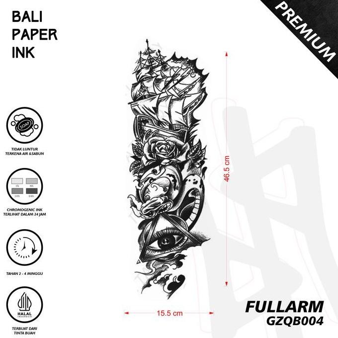 Tato Perahu GZQB004 Stiker Tato By Bali Paper Ink Full Lengan Temporary Tatto irf