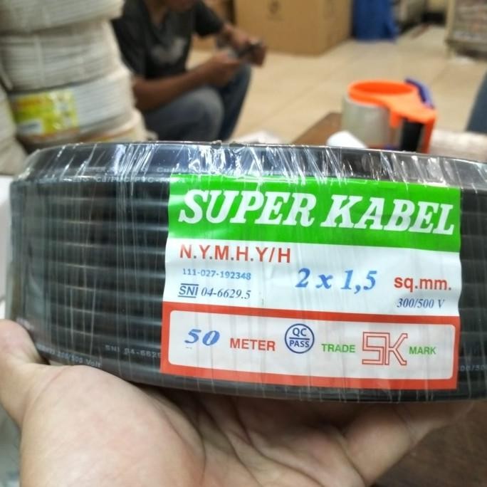 Kabel Serabut NYMHY 2x1.5 mm SNI / Kabel Serabut Putih NYM HY 2x1,5