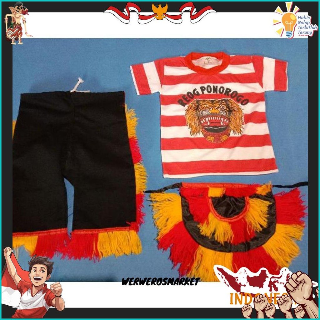 Setelan Reog, Anak/Kaos, Celana, Embyong/Kaos Jaranan/Kaos Barongan Original Produk