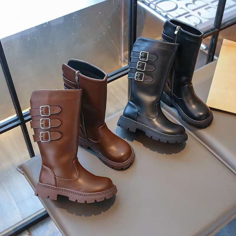 Trending  (Loli-Jkt) Sp- Iyas Sepatu Boots Anak Panjang Bahan Kulit Sintesis Resleting Samping