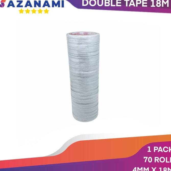 

Double Tape 4Mm X 18 Meter Doubletape Kertas Putih Sazanami Isi 70Roll