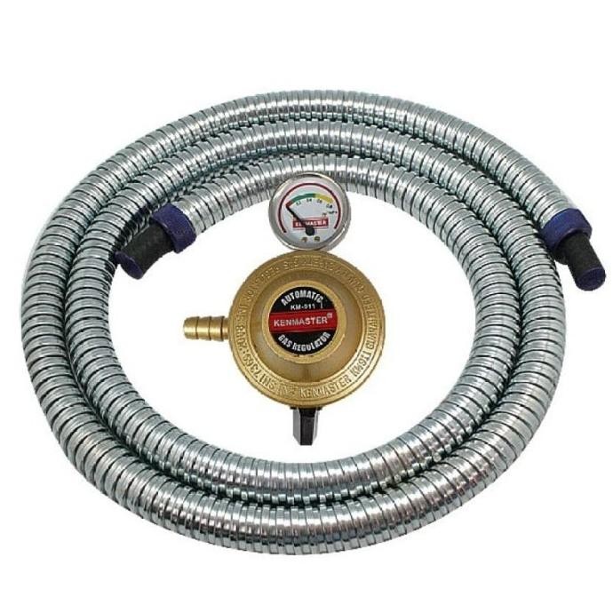 Kenmaster Paket Regulator Meter + Selang Gas Protec Original Dan Terpercaya