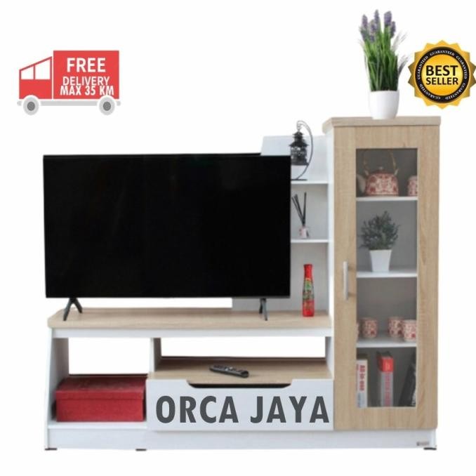 Sale Rak Tv / Meja Tv Cabinet Type Lvr 130 - Pintu Kaca (Drop)
