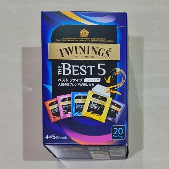 

TWININGS OF LONDON ASSORTED THE BEST FIVE BLACK TEA 20 TEA BAGS