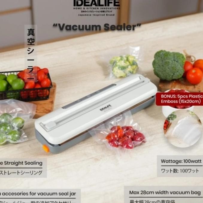 Idealife food vaccum Sealer il 600 A original garansi resmi