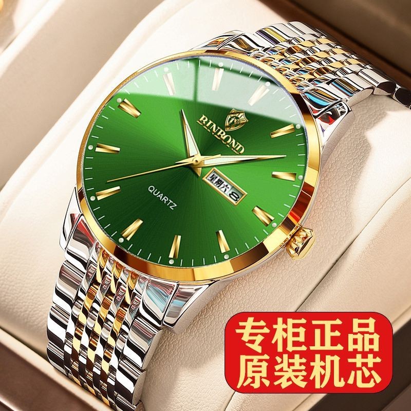 Jam Tangan Pria Bisnis Otomatis Ultra-tipis Baru dengan Kalender Minggu, Jam Tangan Pria Tahan Air B