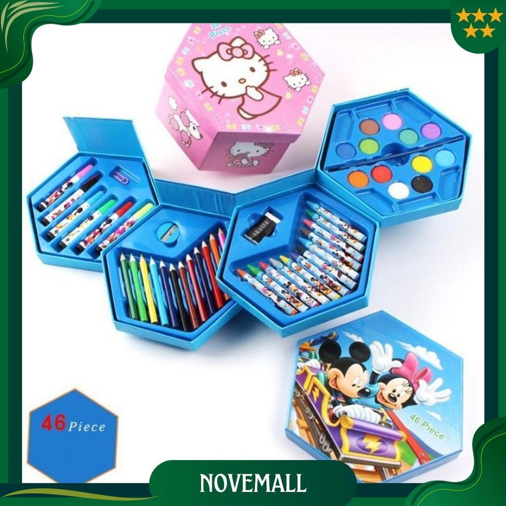 

Crayon Set Karakter 4In1 Isi 46Pcs - Alat Set Menggambar Melukis Gratis Ongkir