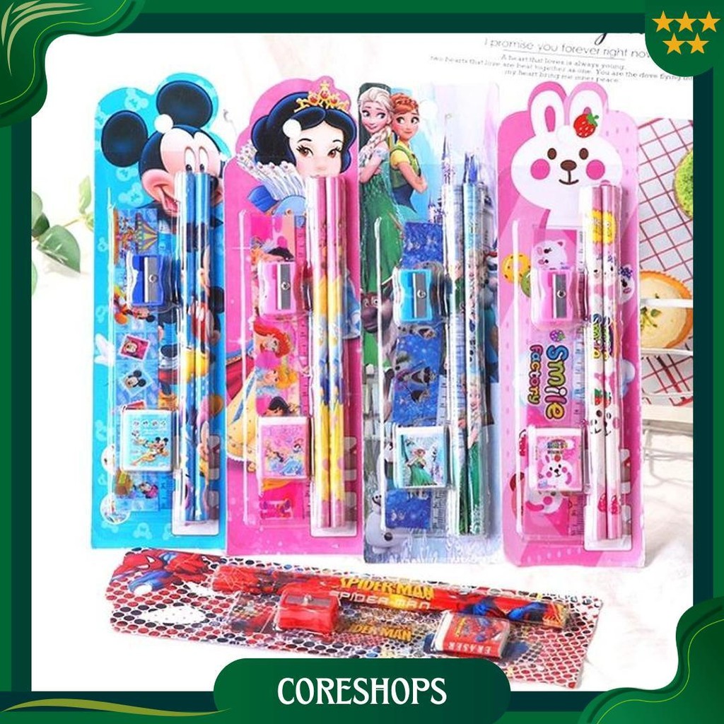 

Dp Stationery Set 5 In 1 Motif Alat Tulis Paket Anak Sekolah Penghapus Penggaris Pensil Serutan Karakter Lucu Sale