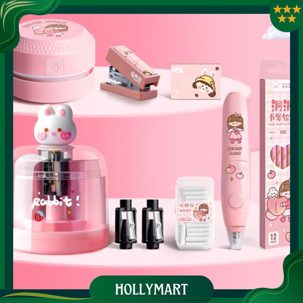 

12 In 1 Set Perlengkapan Alat Tulis Otomatis,Automatic Electric Stationery Set,Kit Alat Tulis Elektrik Kemasan Mewah, Rautan Penghapus Vacuum Sale