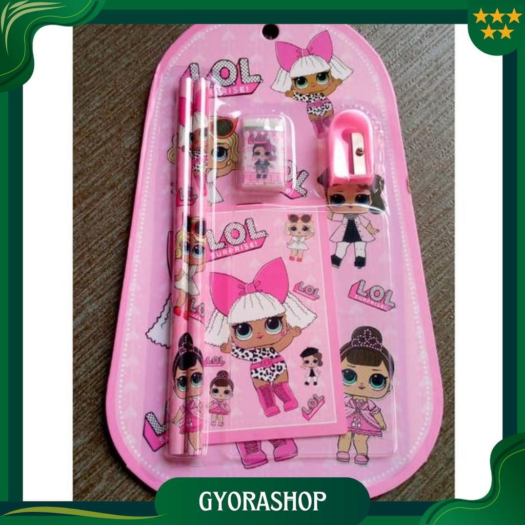 Tokojujur Souvenir Atk Pencil Set 5 In 1 Alat Tulis Pensil Penghapus Paket Bingkisan Sekolah Anak Pr