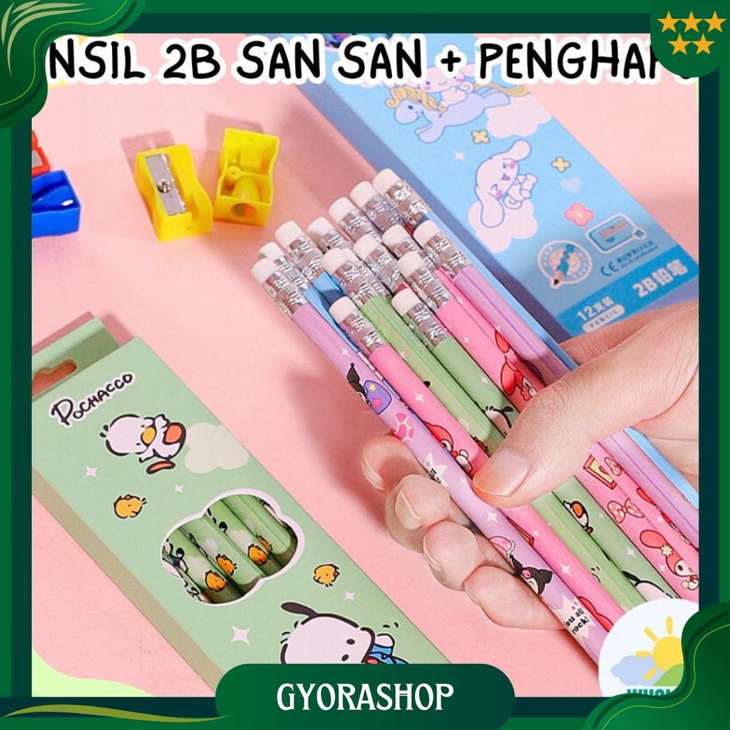

(1 Lusin Isi 12 Pcs) Pensil 2B Motif San San Isi 12 Pcs Premium + Penghapus Karakter Melo Kuro Moroll Lucu Unik Imut Termurah Grosir Cod Ori