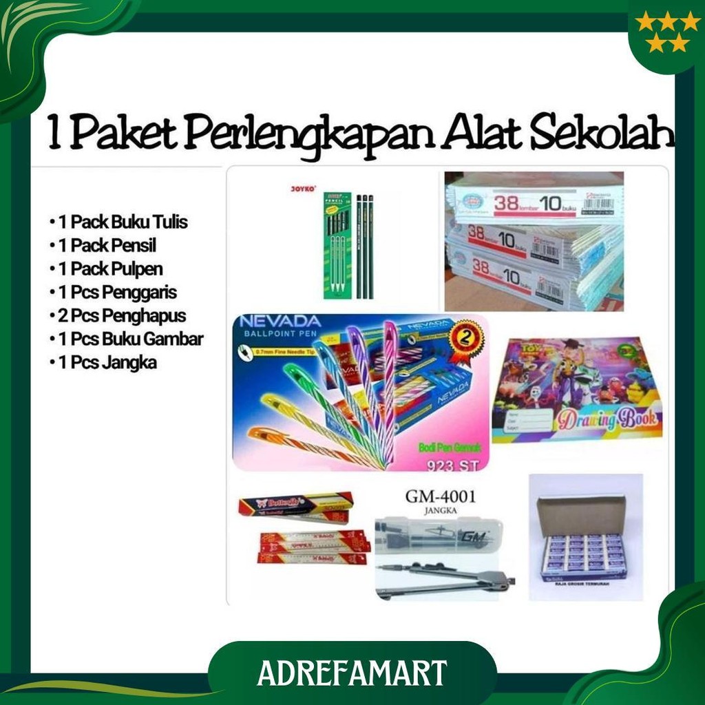 

1 Paket Perlengkapan Alat Sekolah Cod