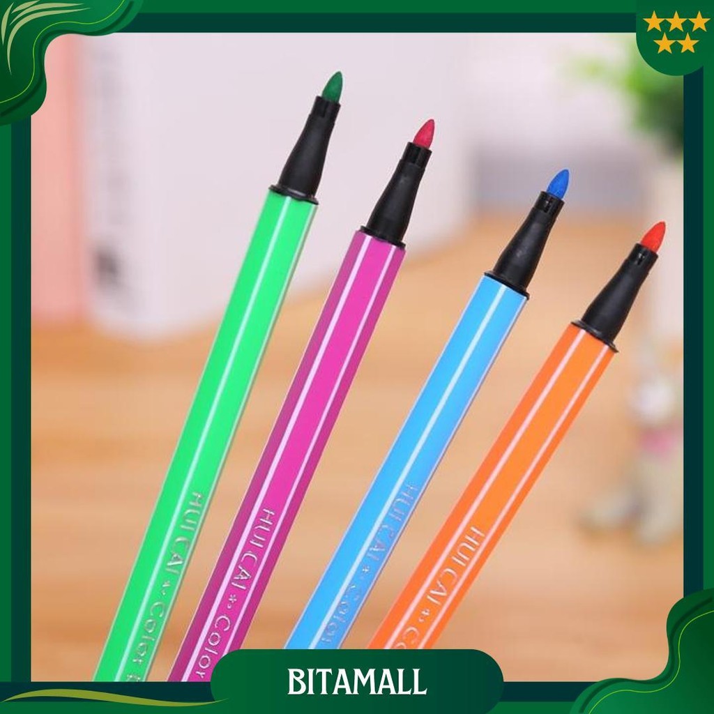 

[Ready] Aimilo Spidol Warna Warni 1 Set Hexagonal Watercolor Marker Pen Stabilo Pastel 12/24/36/48 Warna Best Seller