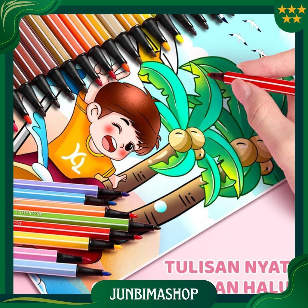 

[Ready] Aimilo Spidol Warna Warni 1 Set Hexagonal Watercolor Marker Pen Stabilo Pastel 12/24/36/48 Warna Gratis Ongkir
