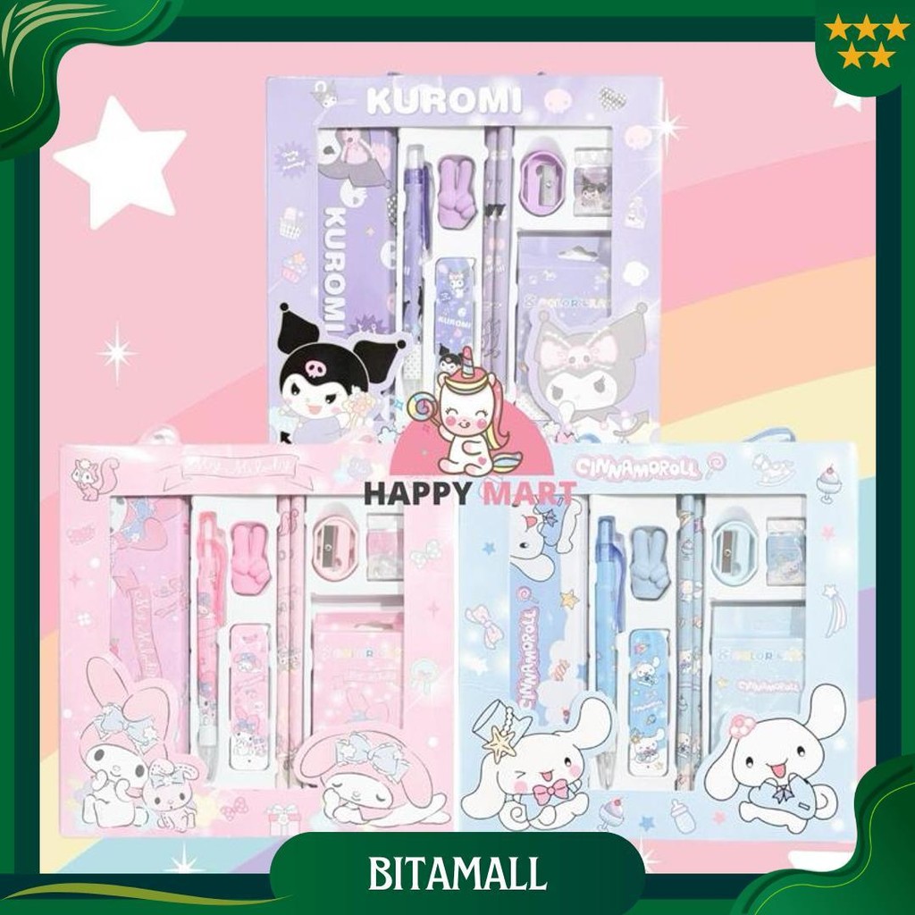 

Kotak Pensil Set Pensil Mekanik + Crayon Kuromi / Melody / Moroll Promo