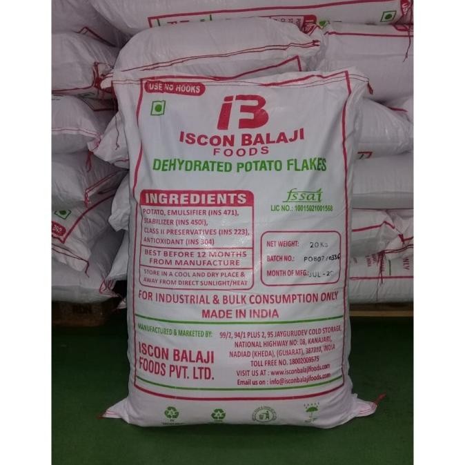 

Tepung Kentang Potato Flakes HALUS Merek Iscon Balaji HALAL dari India Untuk Long Potato Mashed Potato 1000 gram / 1 KG IS
