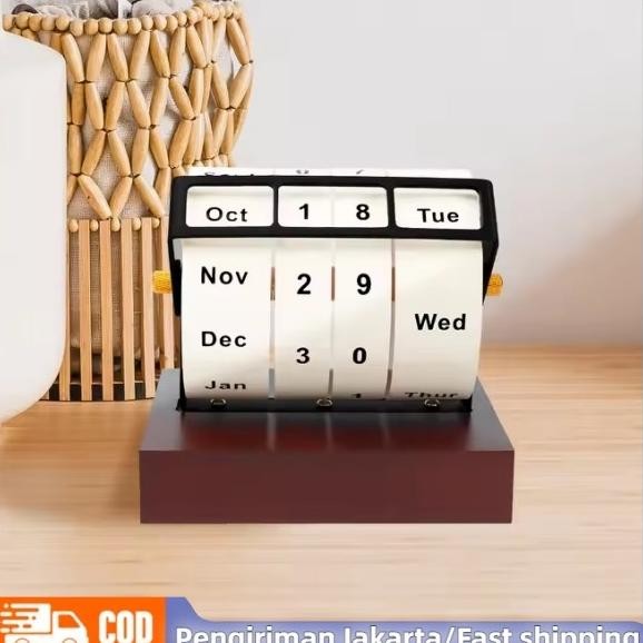 

Kayu Beutar Roda Beutar Kalender Meja Kalender Abadi 2025 Pengaturan Kalender Baru Kalender