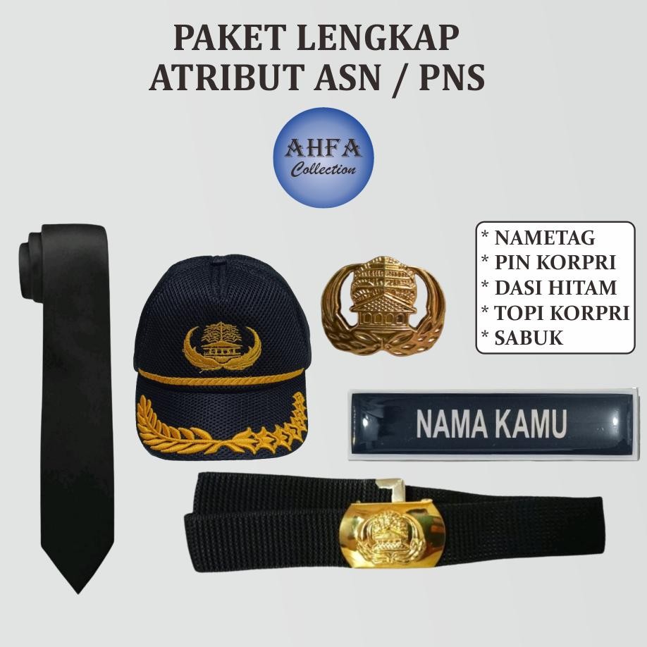

Paket Name Tag Terlengkap Nametag Kori Sabuk Kori Dasi Hitam Topi Kori Papan Nama Dada PNS Lencana Kori