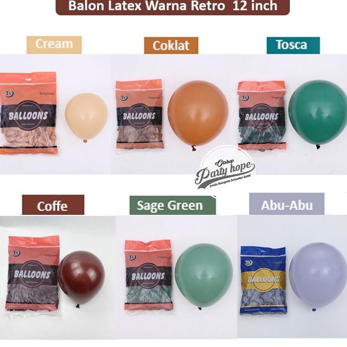 Sale Balon Latex Retro Isi 100 / Balon Latex Retro Vintage 100/ Balon Dekor