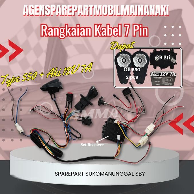 1 Set Rangkaian Lengkap Mesin Mobil Mainan Aki Bluetooth 12v