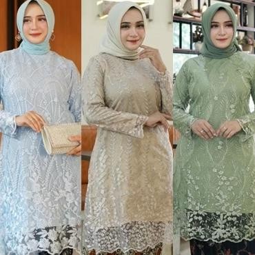 PLK Hanya Atasan Kebaya TILLE Tunik Modern / Kebaya Brokat Terlaris / Kebaya Tunik Brukat / Kebaya B