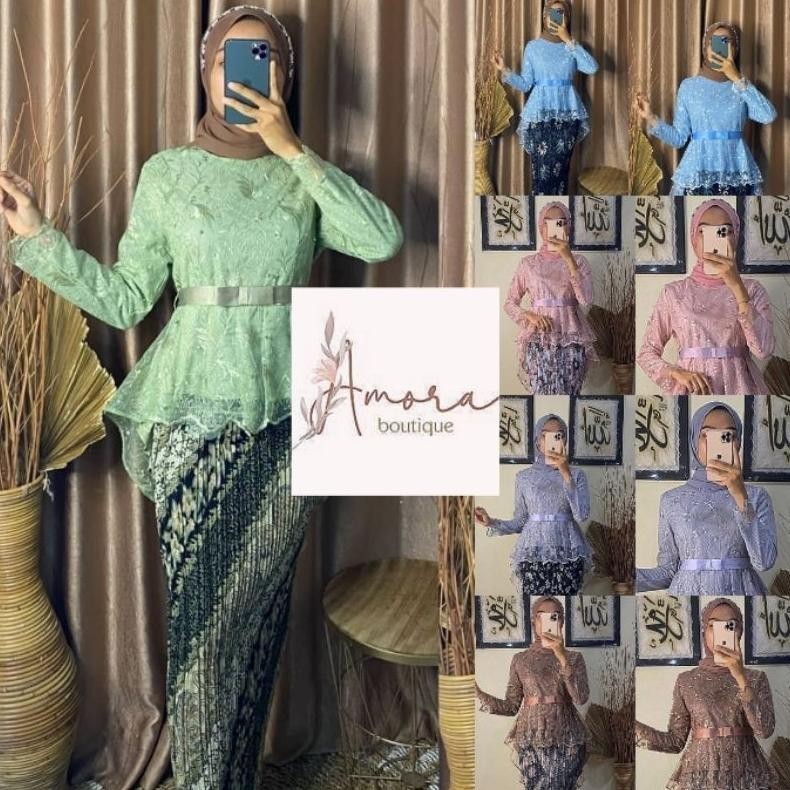 PLK SET KEBAYA PITA AURORA TULLE QIANA REALPICT TERLARIS - SET KEBAYA MODERN - SET KEBAYA WISUDA - S