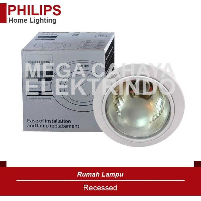 BEBAS ONGKIR - PHILIPS DOWNLIGHT 13804 Glass Recessed White| Rumah Lampu 4"