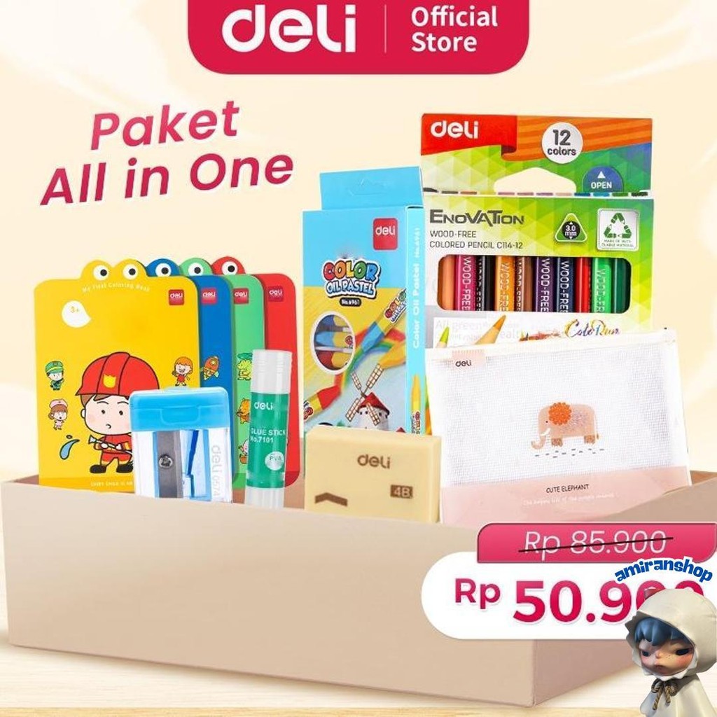 

Deli Paket Alat Tulis Anak Sekolah Lengkap / Paket Mewarnai Anak / Set Alat Tulis Atk Mewarnai Lengkap 7 In 1 Kilat