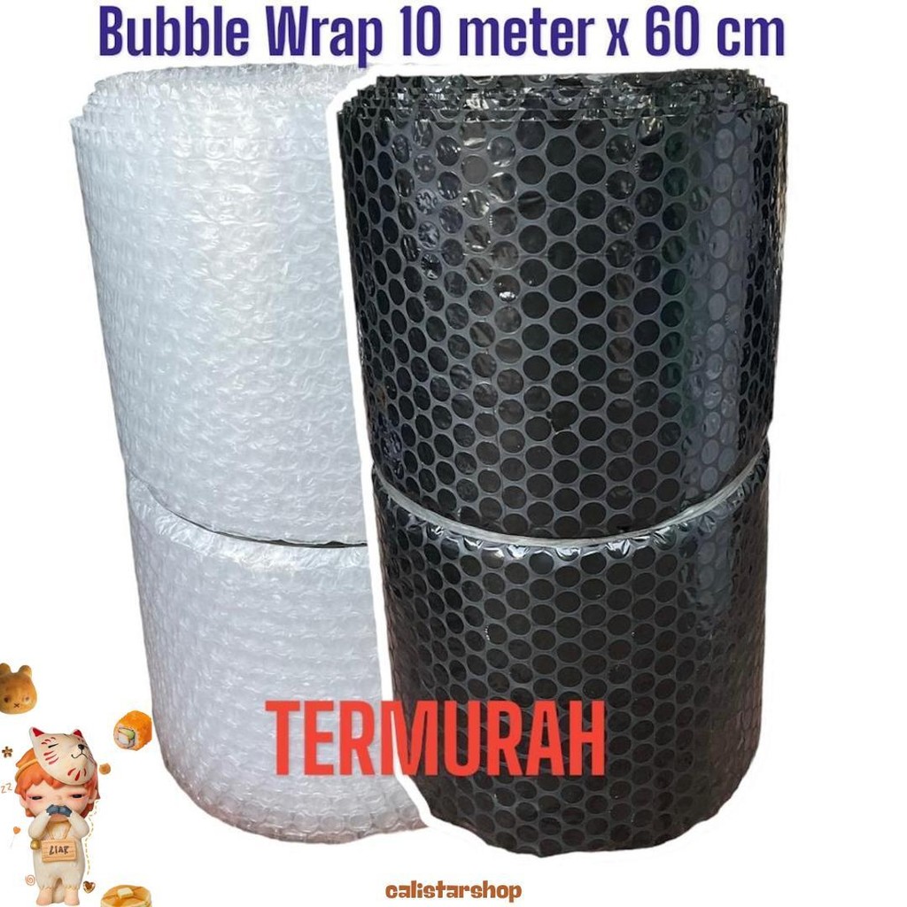 

Bubble Wrap 10 Meter X 60 Cm Hitam Bening Murah Original Plastik Bubblewrap Bungkus Paket Cod