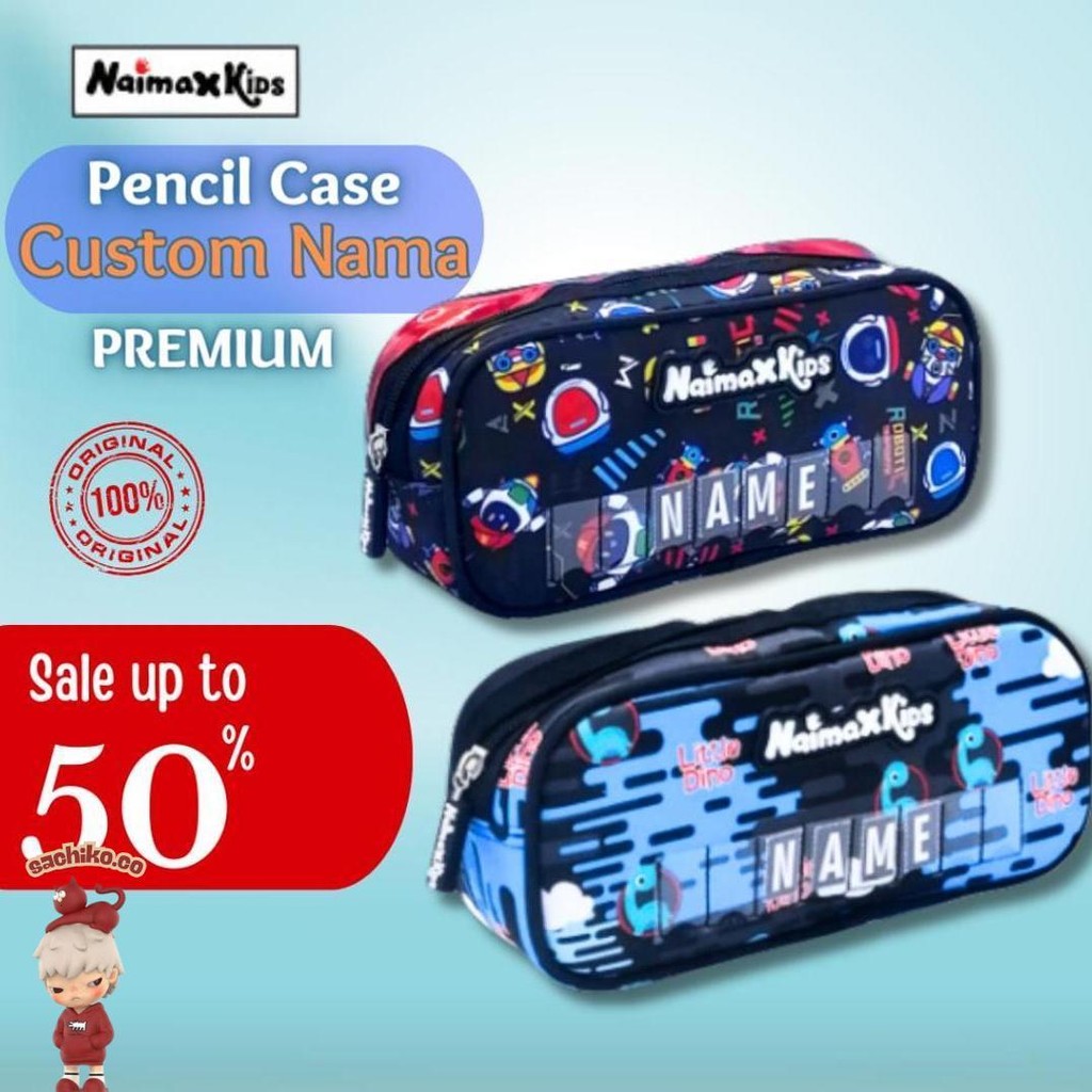

Pencil Case Custom Nama | Naimax Kids Pencil Case Medium Anak Laki-Laki Murah
